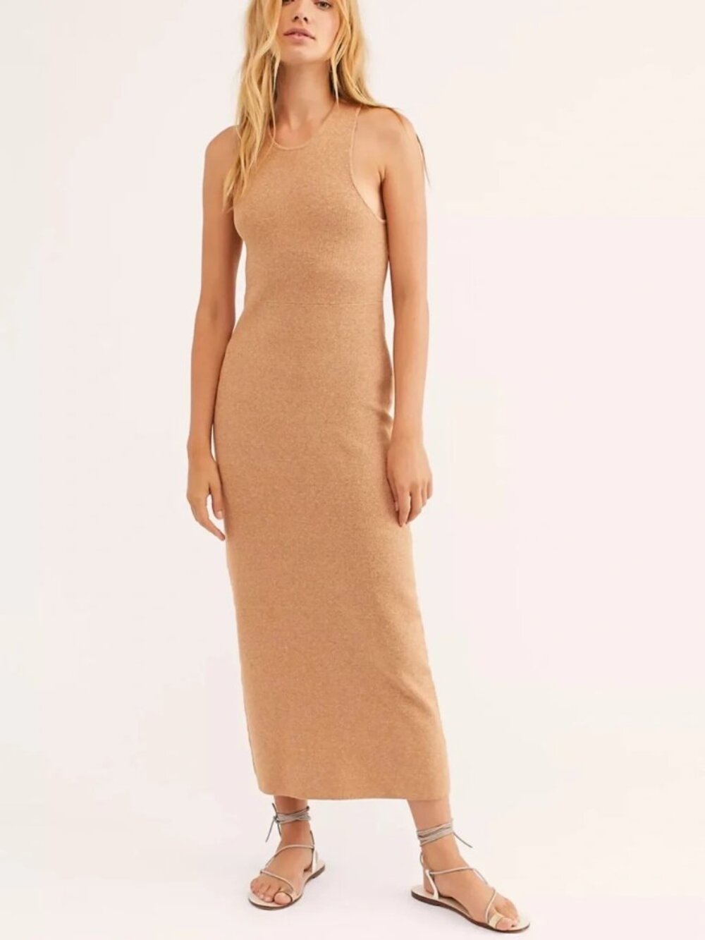Free People Beach Coronado Sweater Maxi Dress | Camel | XS